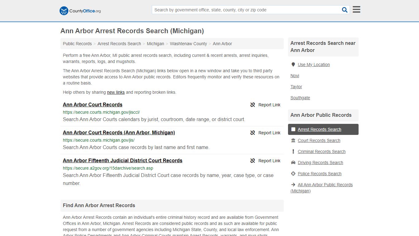 Arrest Records Search - Ann Arbor, MI (Arrests & Mugshots)